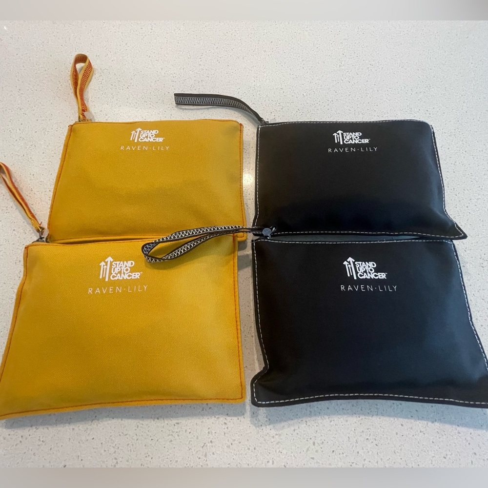 (4) Raven + Lily Stand Up To Cancer Small pouch with AA travel amenity kit.